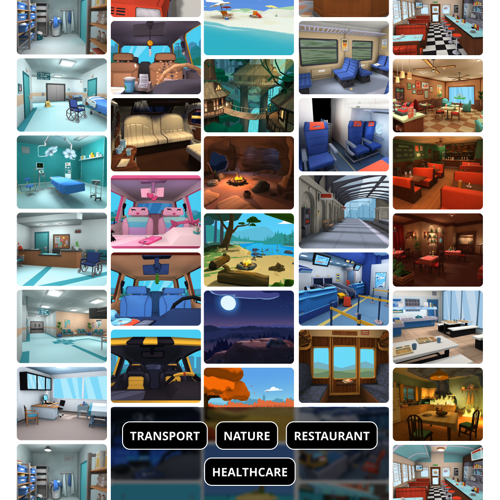 A collage of virtual locations.